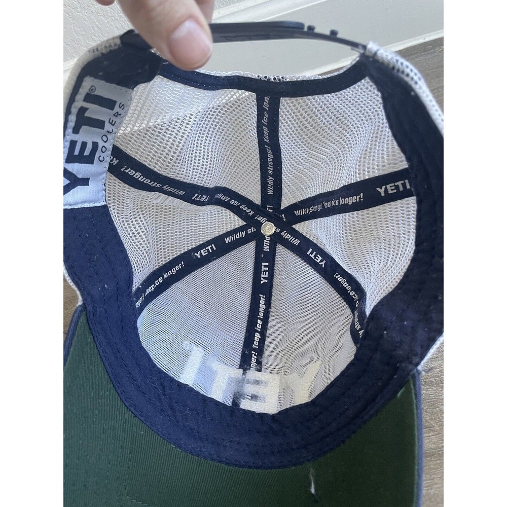 Yeti Cooler Hat Cap Mens OS Trucker Mesh Strap Back Adjustable Blue Outdoor - Picture 6 of 6